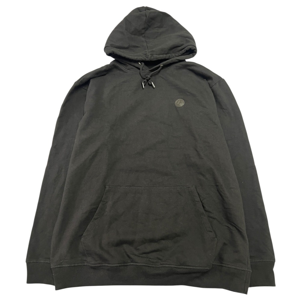 Volcom Hoodie Men's Size 2XL Black Pullover Kangaroo Pocket Logo Sweatshirt